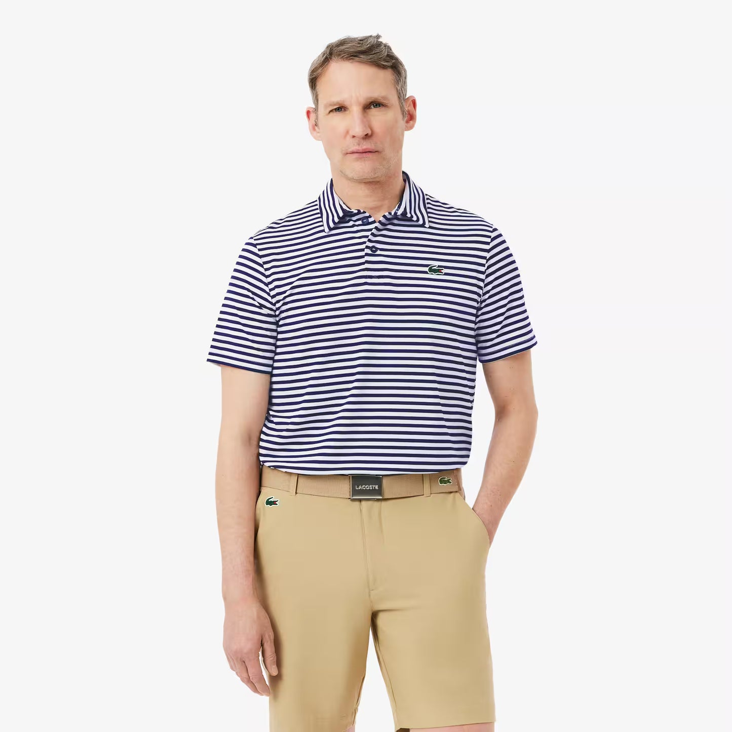 Regular Fit Ultra Dry Striped Golf Polo Shirt