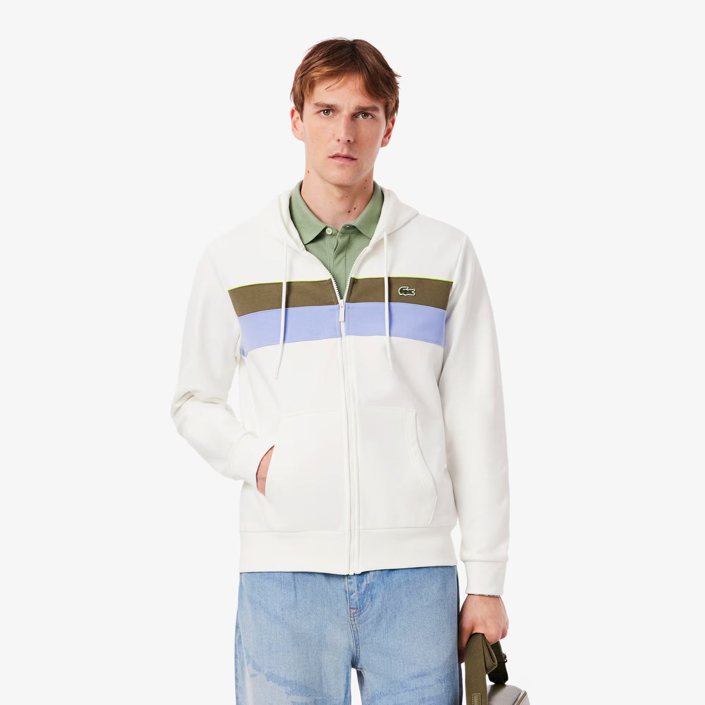Zipped Colour-Block Hoodie