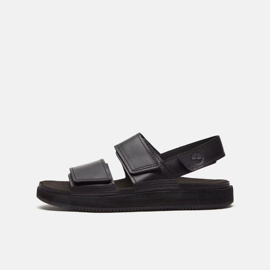 Casco Cove Sandal with Heel Strap Black Full-Grain Leather