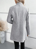 Classy Collarless Long Sleeve Outerwear