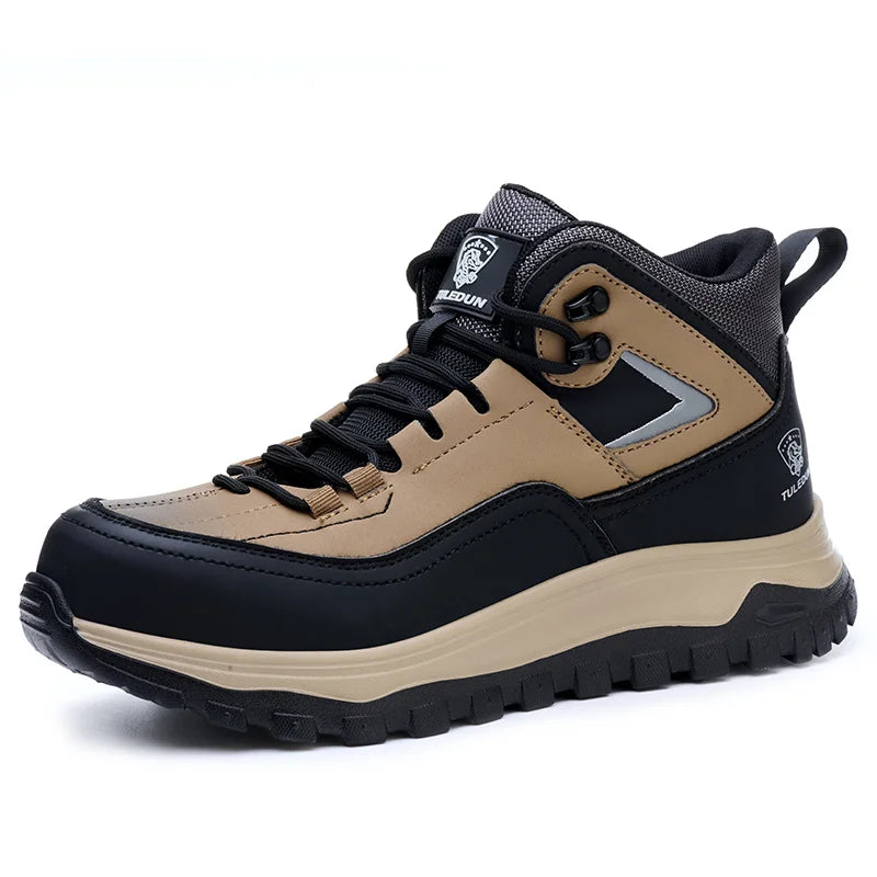 Men's Orthopedic Protective Hiking/Work Boots - Waterproof, Slip-resistant, Impact-resistant, Puncture-resistant - Wide toe box, Arch Support, Ankle Support