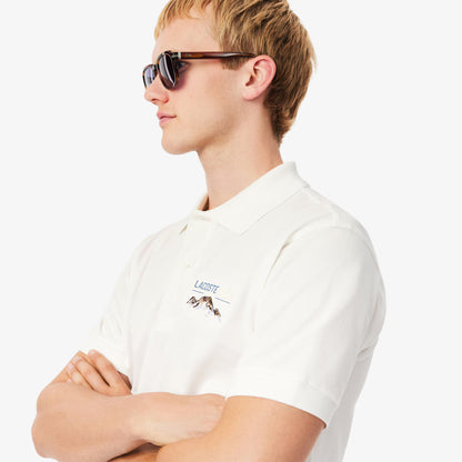 Klassisches Poloshirt mit besticktem Motiv aus Piqué