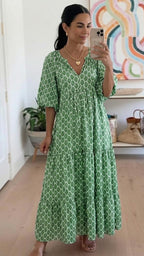 Bohemian Beauty Green Maxi Dress