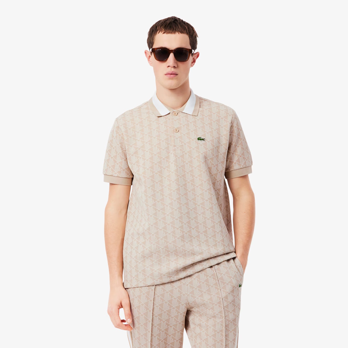 Klassisches Polohemd mit Monogramm-Jacquard