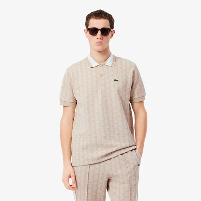 Klassisches Polohemd mit Monogramm-Jacquard
