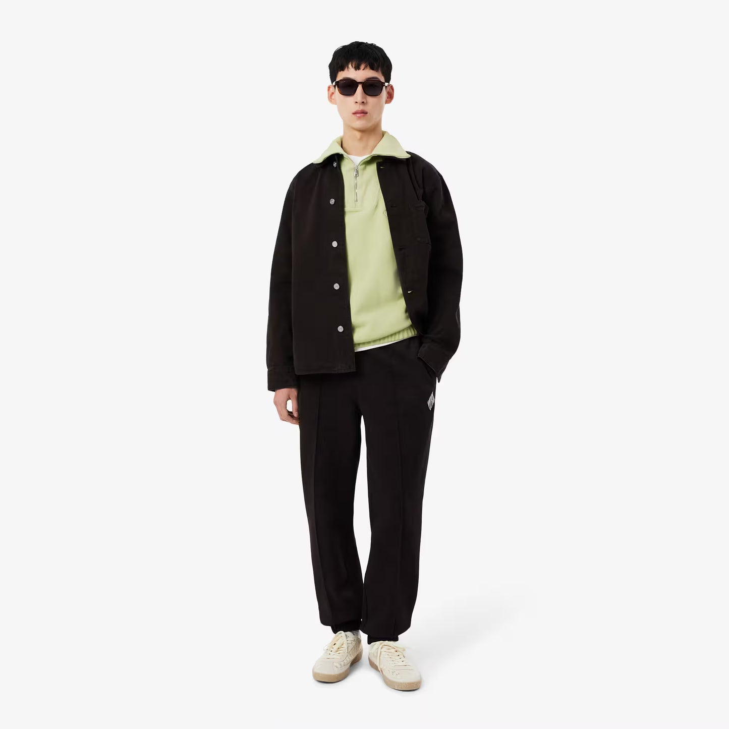 Loose Fit Zipped Neck Pique Sweatshirt