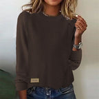 Coffee Plain Round Neck Sweater