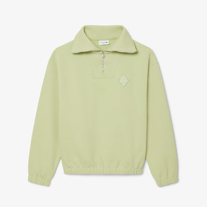 Loose Fit Zipped Neck Pique Sweatshirt