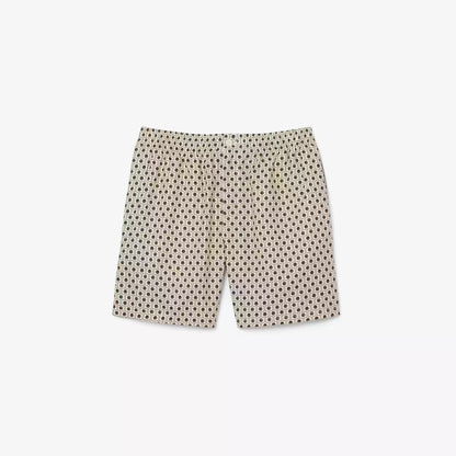 Relaxed Fit Printed Cotton Blend Shorts