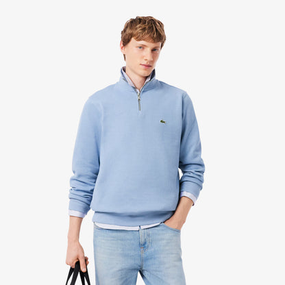 Zip-Up High Neck Interlock Sweatshirt