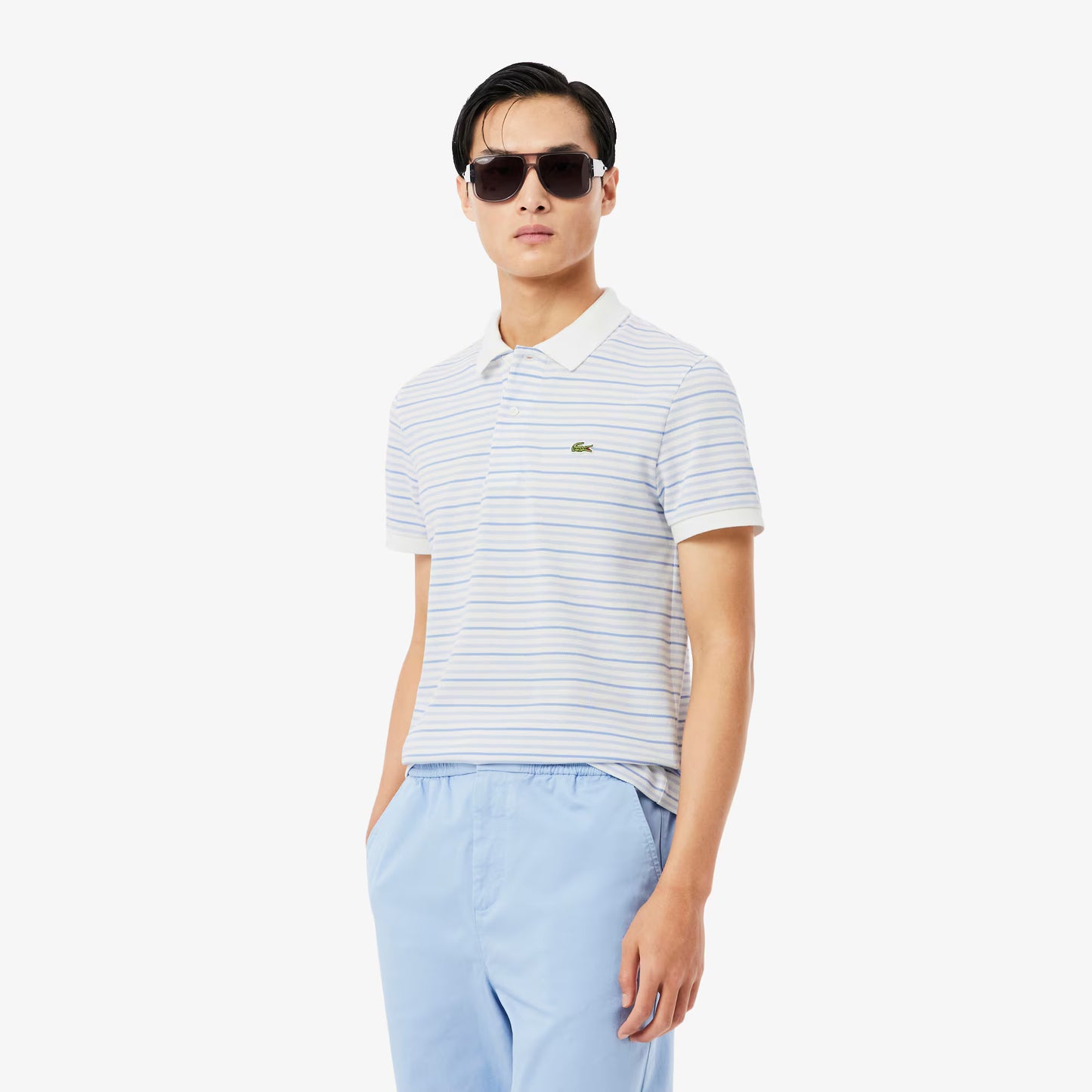 Klassisches gestreiftes Petit Piqué Poloshirt