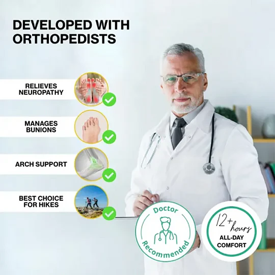 Men's Orthopedic Protective Hiking/Work Boots - Waterproof, Slip-resistant, Impact-resistant, Puncture-resistant - Wide toe box, Arch Support, Ankle Support