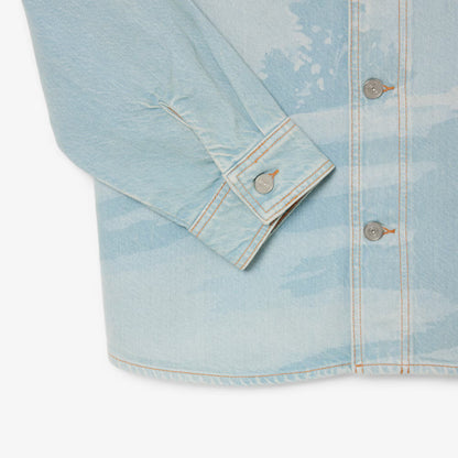 Landscape Motif Denim Overshirt