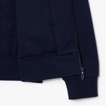 Zip-Up High Neck Fleece Sweatshirt