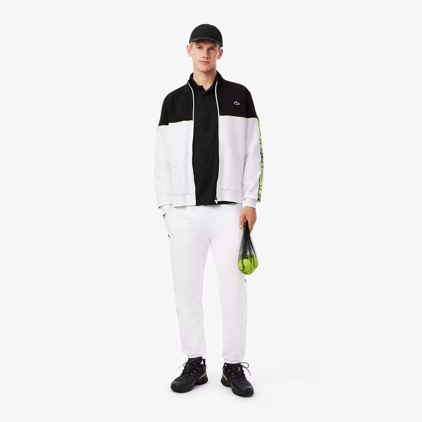 Tennis-Sweatshirt mit Reißverschluss und Farbblock