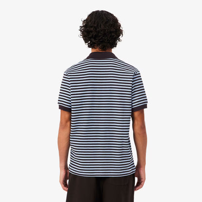 Classic Fit Textured Striped Polo Shirt