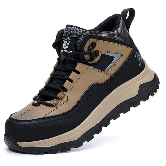 Men's Orthopedic Protective Hiking/Work Boots - Waterproof, Slip-resistant, Impact-resistant, Puncture-resistant - Wide toe box, Arch Support, Ankle Support