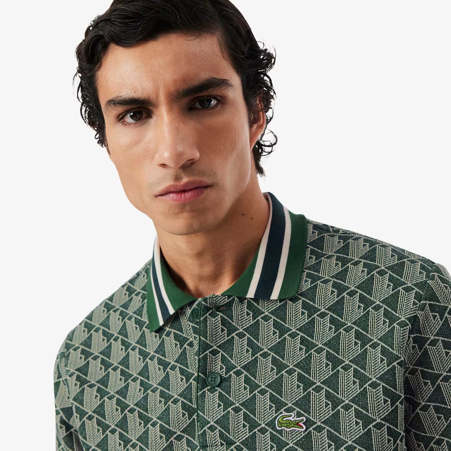 Klassisches Polohemd mit Monogramm-Jacquard