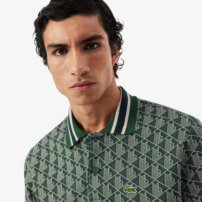 Klassisches Polohemd mit Monogramm-Jacquard