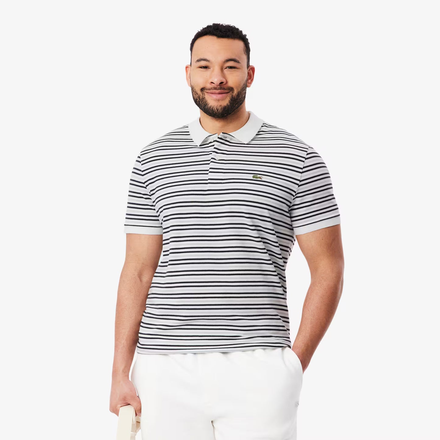 Klassisches gestreiftes Petit Piqué Poloshirt