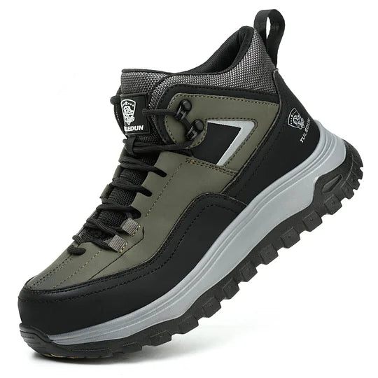 Men's Orthopedic Protective Hiking/Work Boots - Waterproof, Slip-resistant, Impact-resistant, Puncture-resistant - Wide toe box, Arch Support, Ankle Support