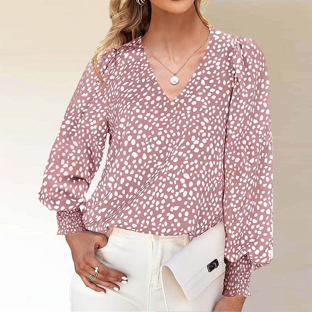 Pink Print Round Neck Top