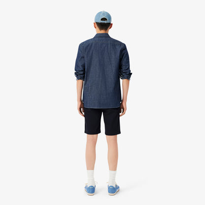 Schmal geschnittene Stretch-Chino-Shorts aus Baumwolle