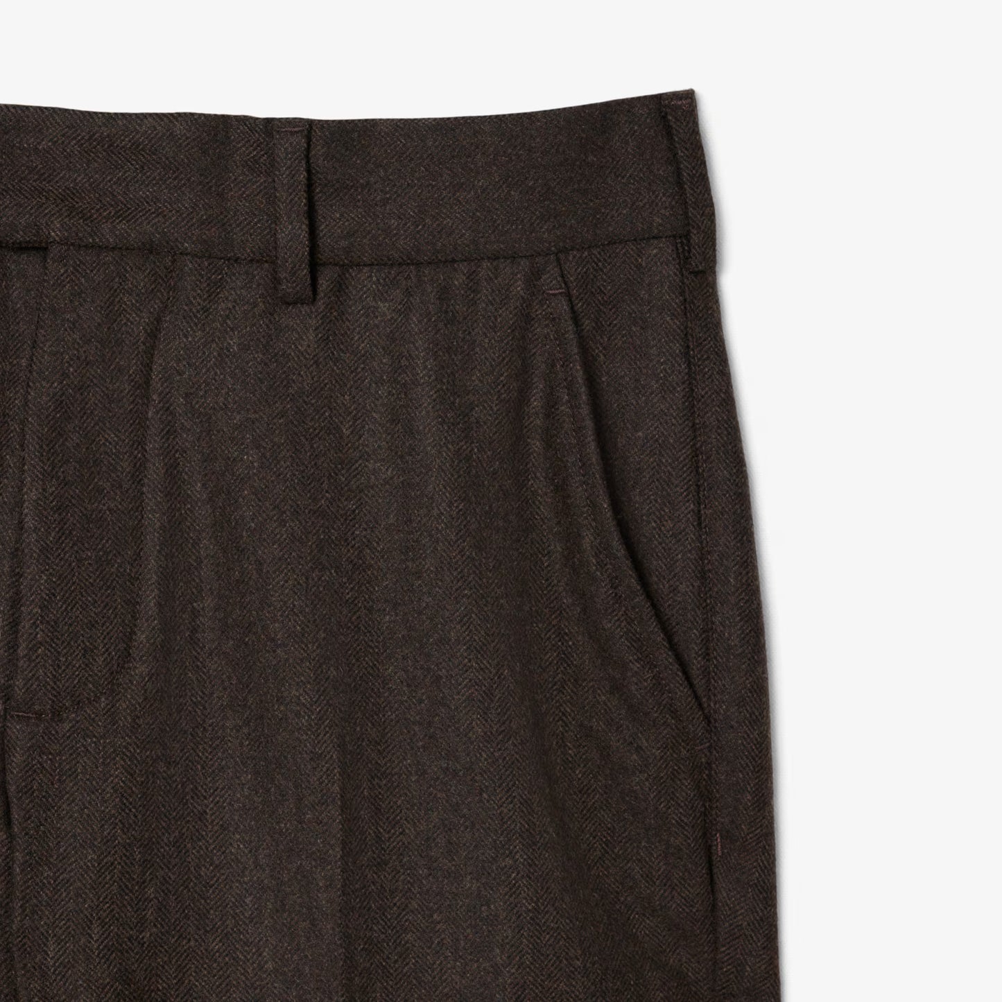 Straight Fit Chevron Wool Pants
