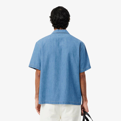 Relaxed Fit Open Neck Denim Shirt