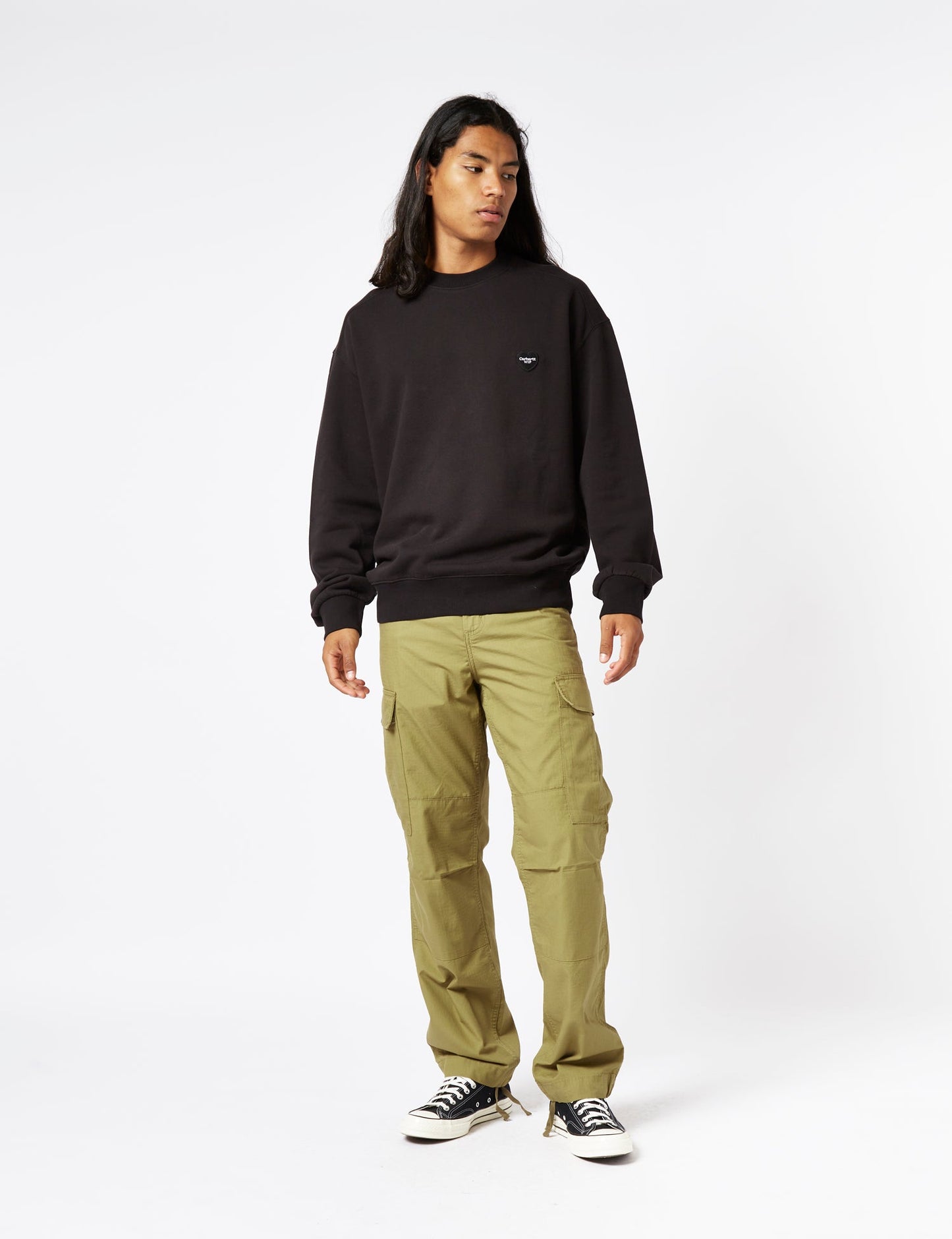 Sweat-shirt Cœur Brodée - Noir