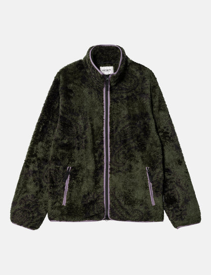 Jebson Sweatjacke (Paisley Big Print) – Plant Green/Glassy Purple