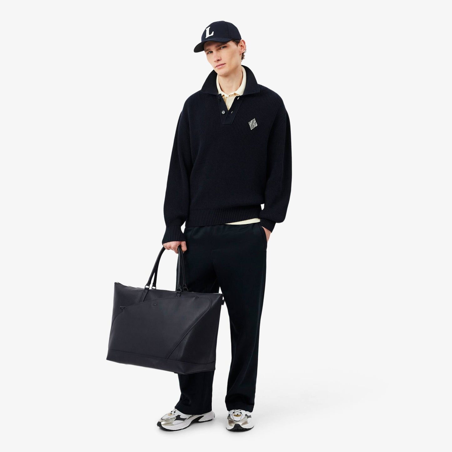 Club Lacoste Wochenendtasche aus genarbtem Leder