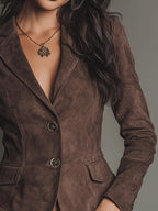 Distinctive Long Sleeve Lapel Blazer