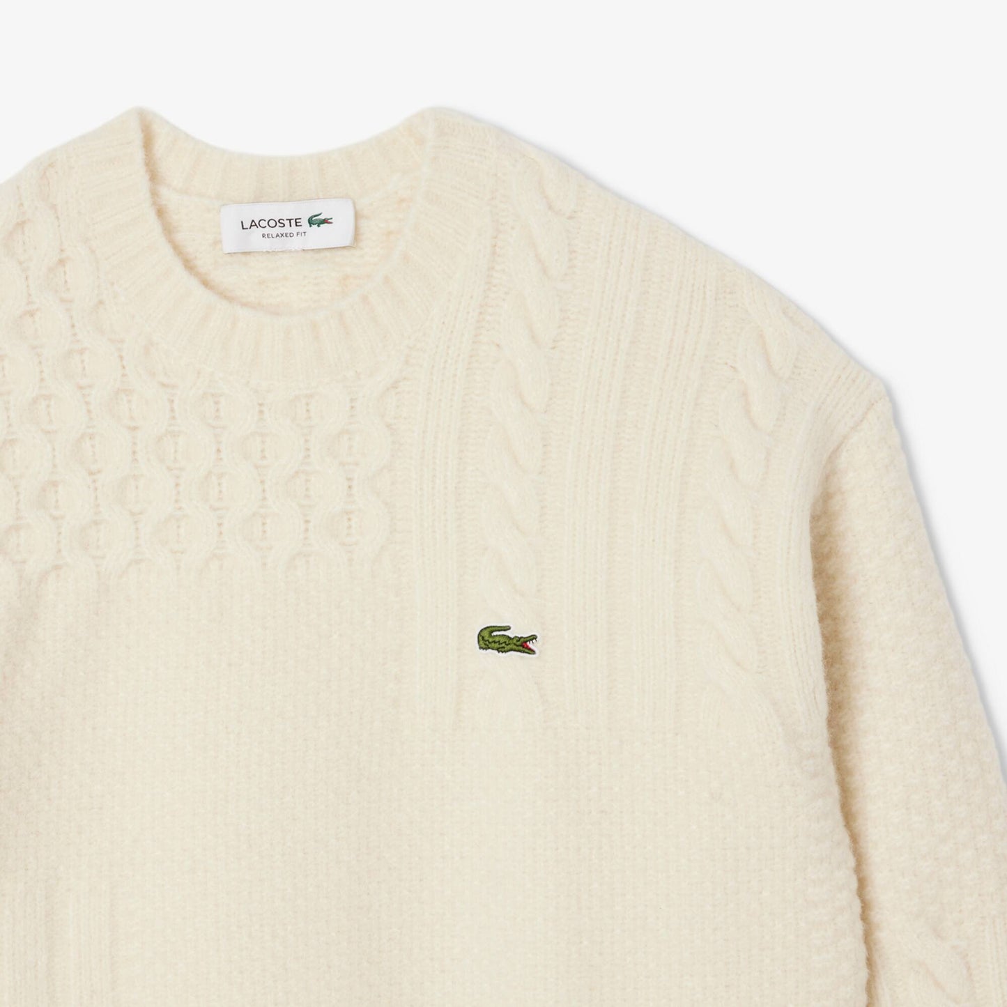 Relaxed Fit Patchwork Effect Wool Sweater