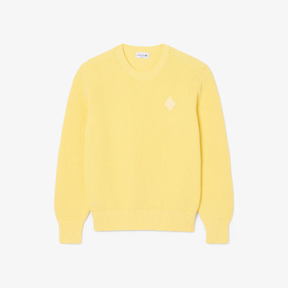 Pullover mit Perlen und Rippstrick-Applikation