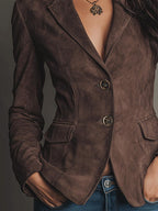 Distinctive Long Sleeve Lapel Blazer