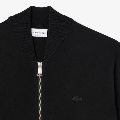 Zipped Double Face Knit Bomber Jacket